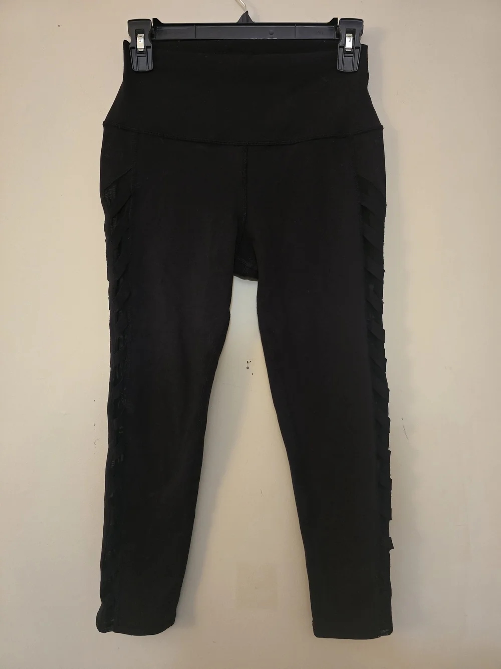 ALO Yoga Black Leggings with Side Ladder Cutouts
